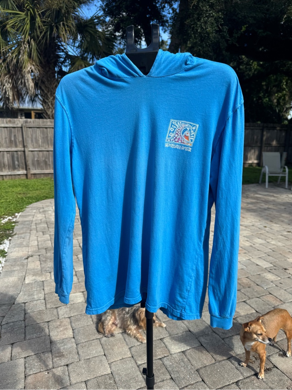 Quiksilver Bright Blue Lightweight Hooded Long-Sleeve Shirt